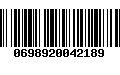 Código de Barras 0698920042189