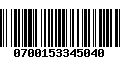 Código de Barras 0700153345040