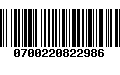 Código de Barras 0700220822986