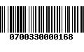 Código de Barras 0700330000168