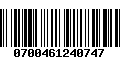 Código de Barras 0700461240747