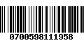 Código de Barras 0700598111958