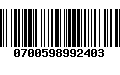 Código de Barras 0700598992403