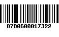 Código de Barras 0700600017322