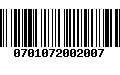 Código de Barras 0701072002007