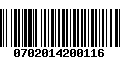 Código de Barras 0702014200116