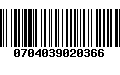 Código de Barras 0704039020366