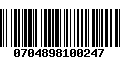 Código de Barras 0704898100247