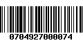 Código de Barras 0704927000074