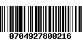 Código de Barras 0704927800216