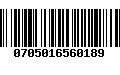 Código de Barras 0705016560189