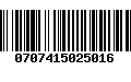 Código de Barras 0707415025016