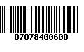 Código de Barras 07078400600