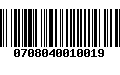 Código de Barras 0708040010019