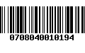 Código de Barras 0708040010194