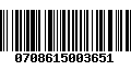 Código de Barras 0708615003651