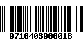 Código de Barras 0710403000018