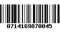 Código de Barras 0714169870045