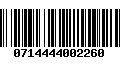 Código de Barras 0714444002260