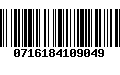 Código de Barras 0716184109049