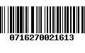 Código de Barras 0716270021613