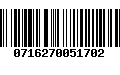 Código de Barras 0716270051702