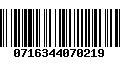 Código de Barras 0716344070219