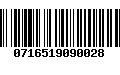 Código de Barras 0716519090028