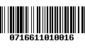 Código de Barras 0716611010016