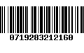 Código de Barras 0719283212160