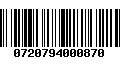 Código de Barras 0720794000870