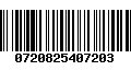 Código de Barras 0720825407203