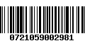 Código de Barras 0721059002981