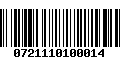 Código de Barras 0721110100014