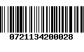 Código de Barras 0721134200028