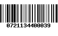 Código de Barras 0721134400039