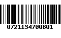 Código de Barras 0721134700801