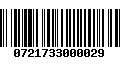 Código de Barras 0721733000029