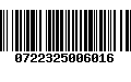 Código de Barras 0722325006016