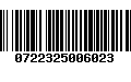 Código de Barras 0722325006023