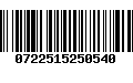 Código de Barras 0722515250540