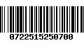 Código de Barras 0722515250700