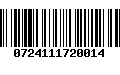 Código de Barras 0724111720014