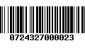 Código de Barras 0724327000023