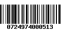 Código de Barras 0724974000513