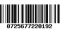 Código de Barras 0725677220192