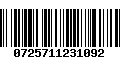 Código de Barras 0725711231092
