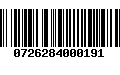 Código de Barras 0726284000191