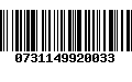 Código de Barras 0731149920033