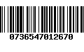 Código de Barras 0736547012670